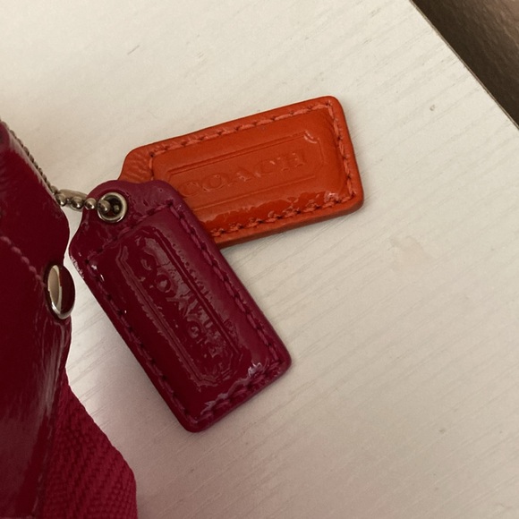 Pink and Orange Coach Bag Style F14873 - Picture 5 of 9